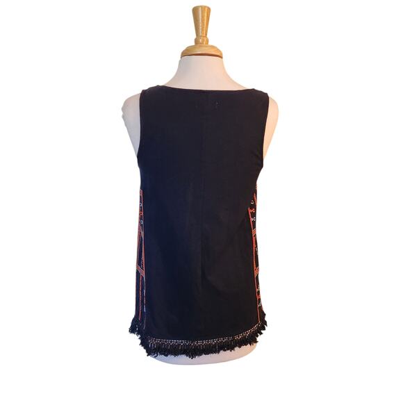 Madewell Scoop Neck Embroidered Fringe Tank Top Size Small - Picture 4 of 9